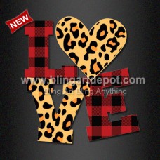 Buffalo Plaid Leopard Print Love Iron On Transfers for Valentine's Day